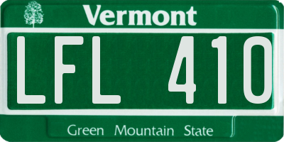 VT license plate LFL410
