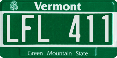 VT license plate LFL411