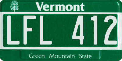 VT license plate LFL412