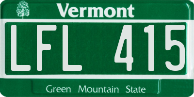 VT license plate LFL415