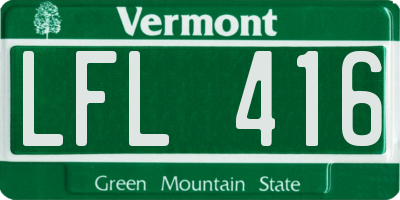 VT license plate LFL416