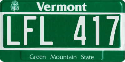 VT license plate LFL417