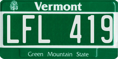 VT license plate LFL419