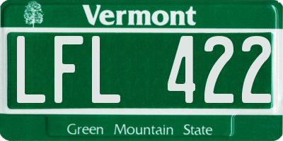 VT license plate LFL422