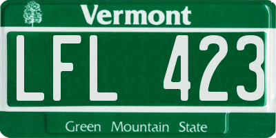 VT license plate LFL423