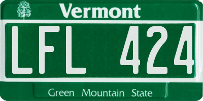 VT license plate LFL424