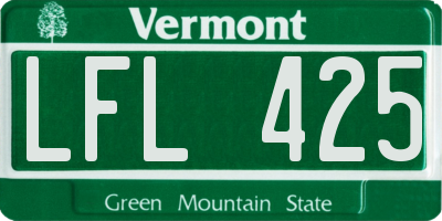 VT license plate LFL425