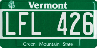 VT license plate LFL426