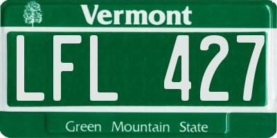 VT license plate LFL427