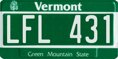 VT license plate LFL431