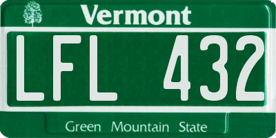 VT license plate LFL432