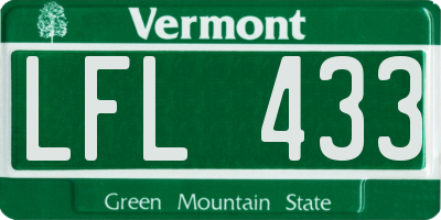 VT license plate LFL433