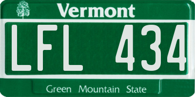 VT license plate LFL434