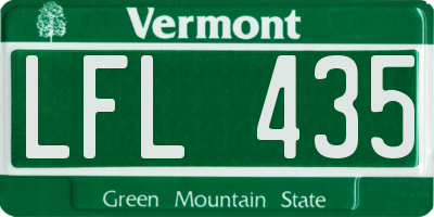 VT license plate LFL435