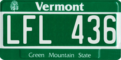 VT license plate LFL436
