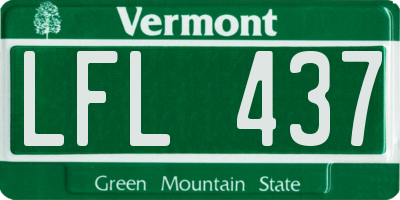 VT license plate LFL437