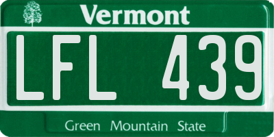 VT license plate LFL439