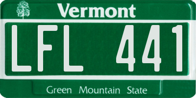 VT license plate LFL441