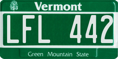 VT license plate LFL442