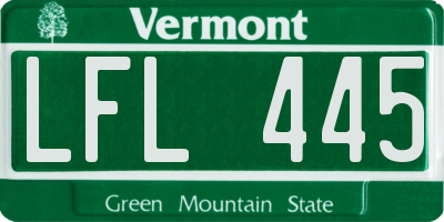 VT license plate LFL445