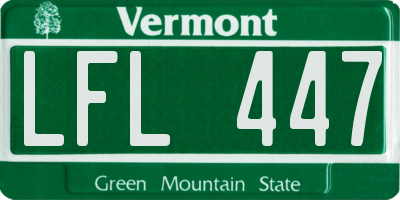 VT license plate LFL447