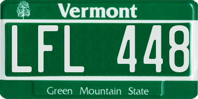 VT license plate LFL448