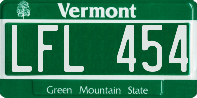 VT license plate LFL454