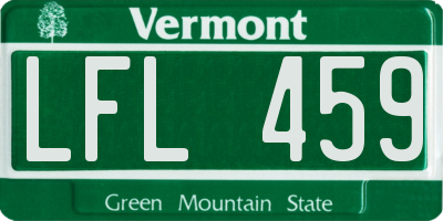 VT license plate LFL459