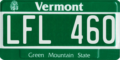VT license plate LFL460