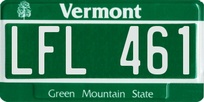 VT license plate LFL461