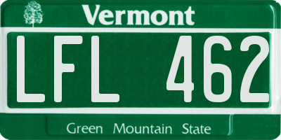 VT license plate LFL462