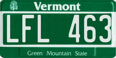 VT license plate LFL463