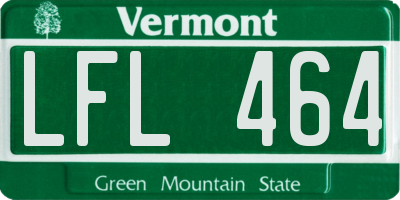 VT license plate LFL464