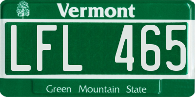 VT license plate LFL465