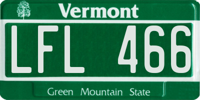 VT license plate LFL466