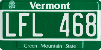 VT license plate LFL468