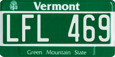 VT license plate LFL469
