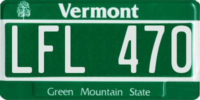 VT license plate LFL470