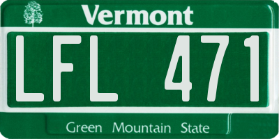 VT license plate LFL471