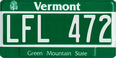 VT license plate LFL472