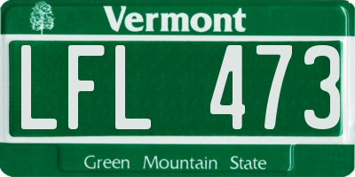 VT license plate LFL473