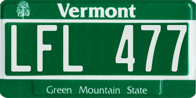 VT license plate LFL477