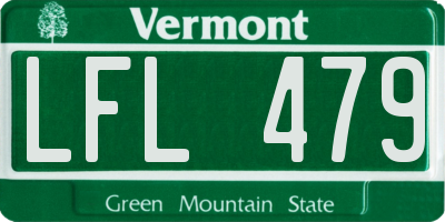 VT license plate LFL479