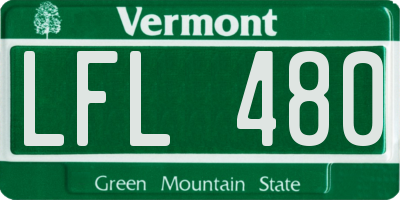 VT license plate LFL480