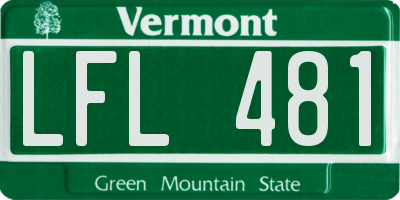VT license plate LFL481