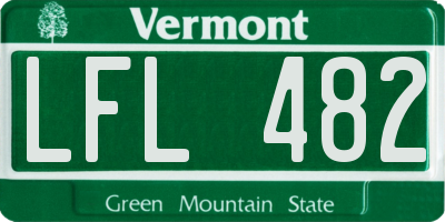 VT license plate LFL482