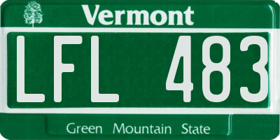 VT license plate LFL483