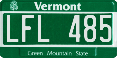 VT license plate LFL485