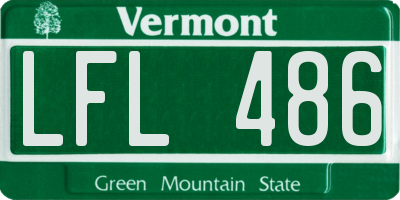VT license plate LFL486