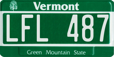 VT license plate LFL487